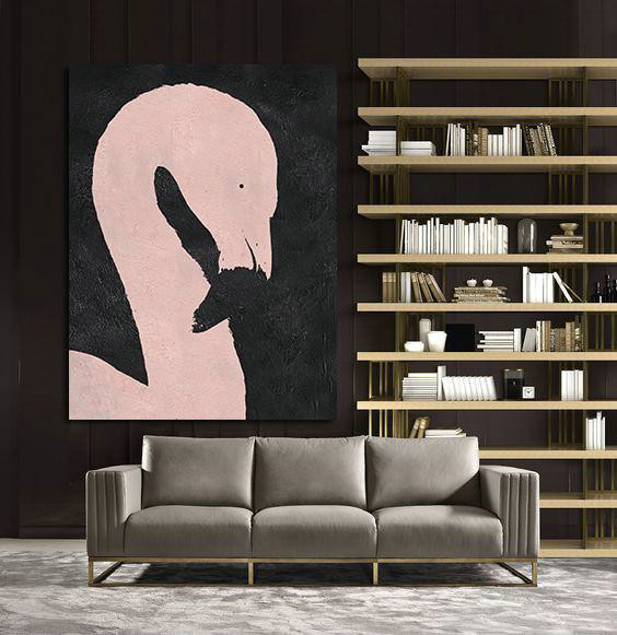 Original Abstract Painting Extra Large Canvas Art,Hand-Painted Black And White Minimal Painting On Canvas,Acrylic Painting Wall Art